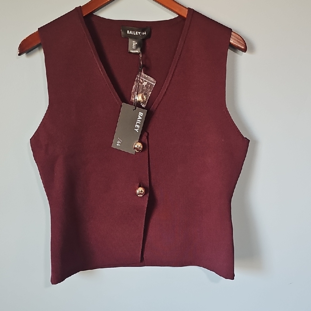 NWT Bailey 44 Deep Burgundy Vest Size Large